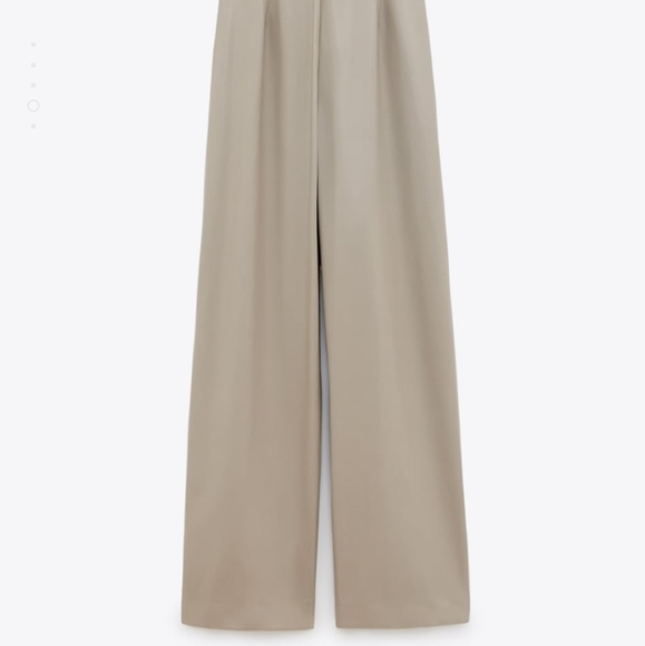 NWT ZARA | Faux Leather Long Jumpsuit Sand - Picture 8 of 11